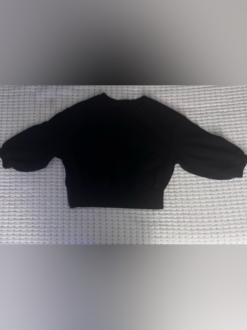 Lululemon Black Cropped Balloon Sleeve Top